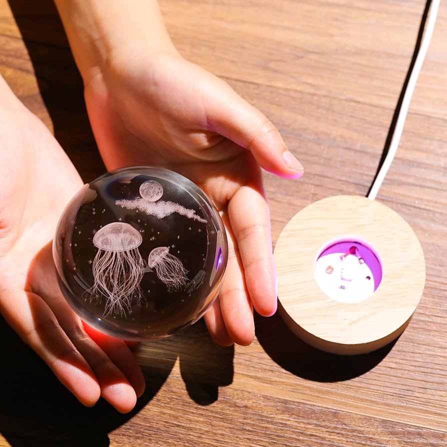 Amazon.co.jp: 3D クラゲ 女性用 クリスタル ボール 60mm